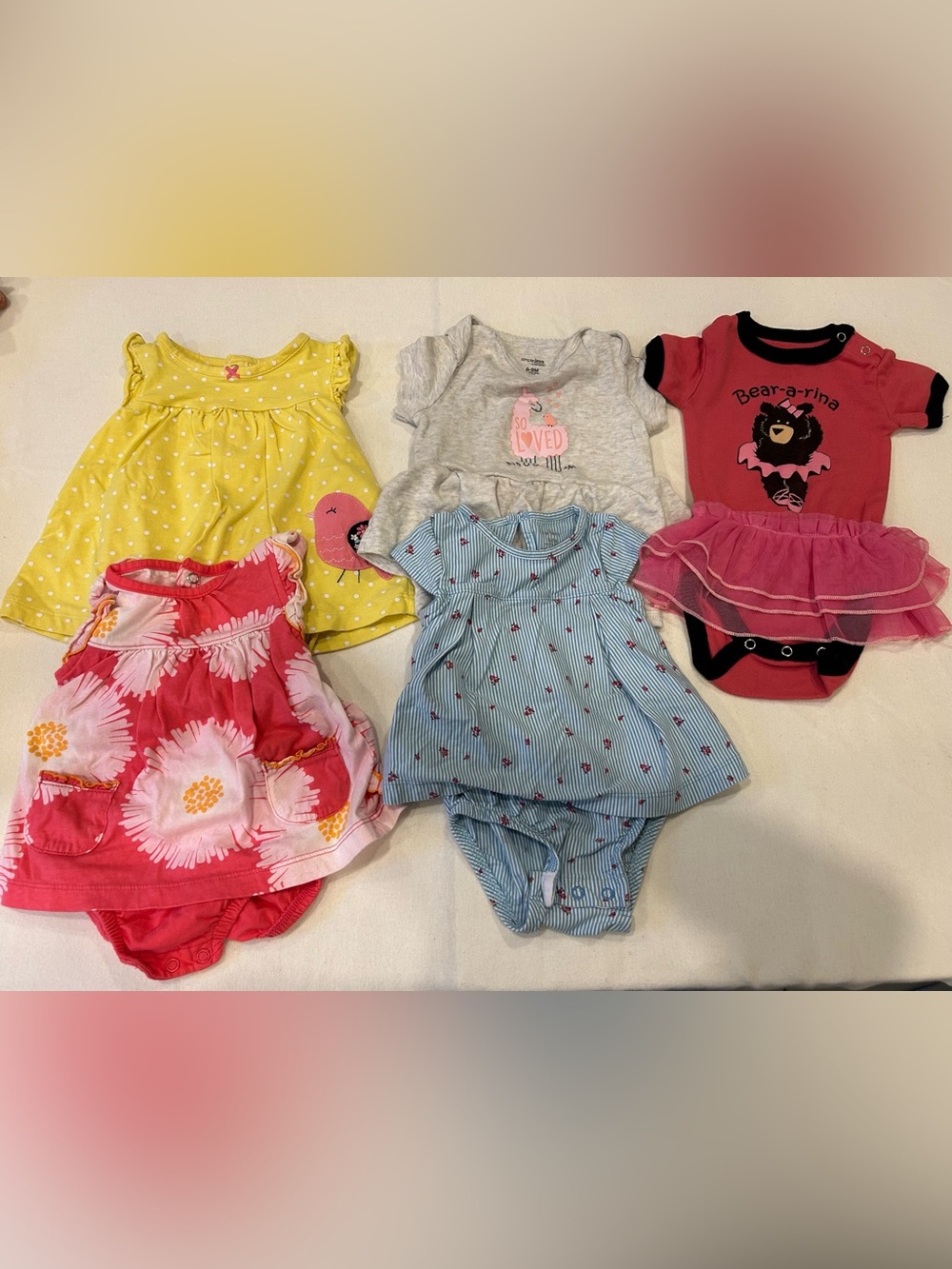 5 Baby girl onesie bundle